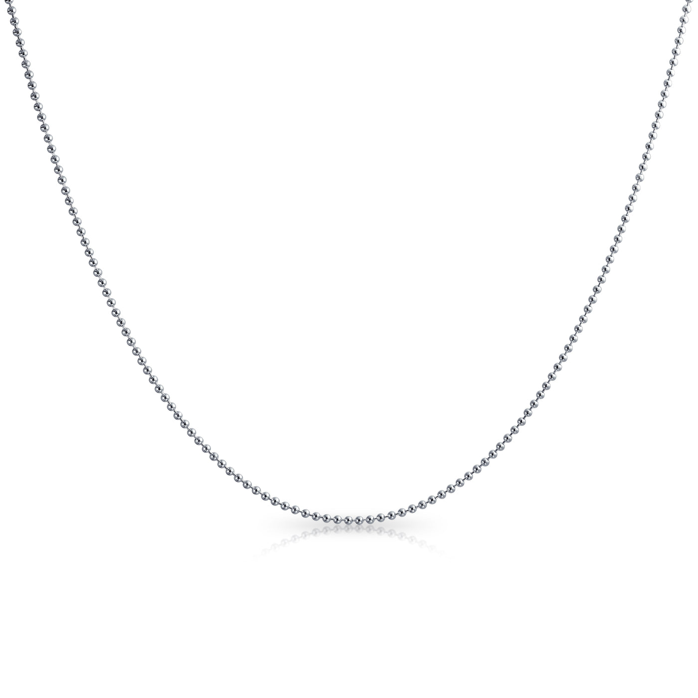 150 Gauge Sterling Silver Bead Ball Chain Necklace - Bling Jewelry