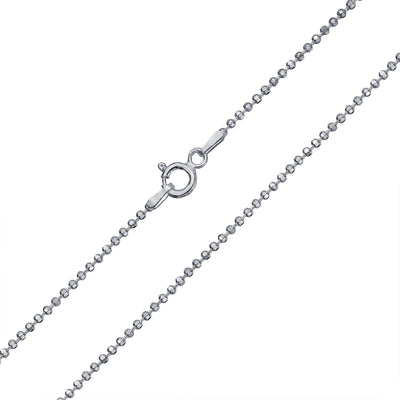 Diamond Cut Ball Bead Chain Sparkle Necklace 150 Gauge Sterling Silver