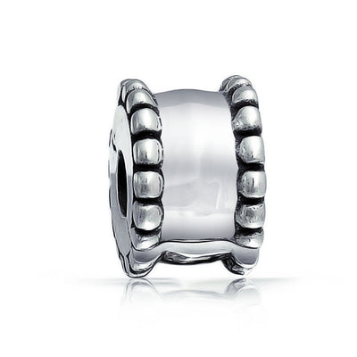Sterling Silver Clasp Spacer Charm for European Bracelet - Edge Stopper Bead