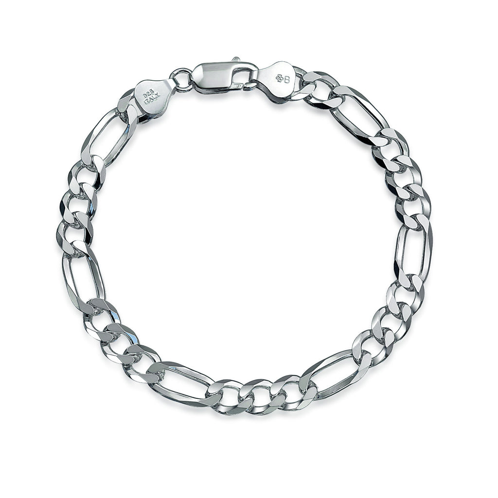 silver-bracelet-figaro-mens-