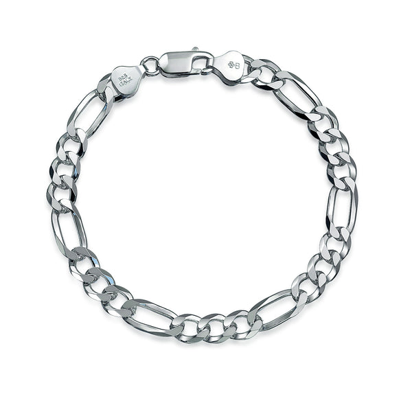 silver-bracelet-figaro-mens-