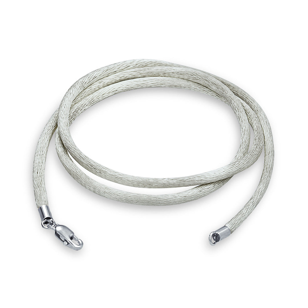 2mm Silk Style Soft Fabric Cord Necklace Sterling Silver Lobster Clasp 20 - 25 | UK 2mm Silk Style Soft Fabric Cord Necklace Sterling Silver Lobster Clasp 20 - 25 | UK