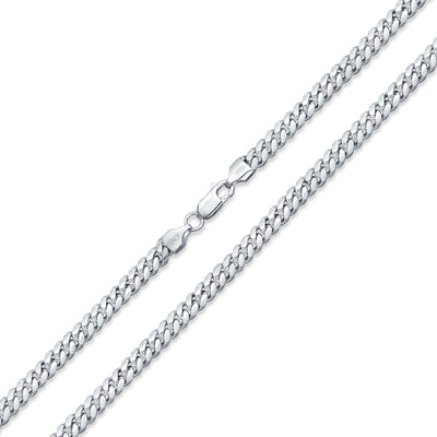 Solid Italy Miami Cuban Chain .925Sterling Silver Necklace 5MM 18-30"