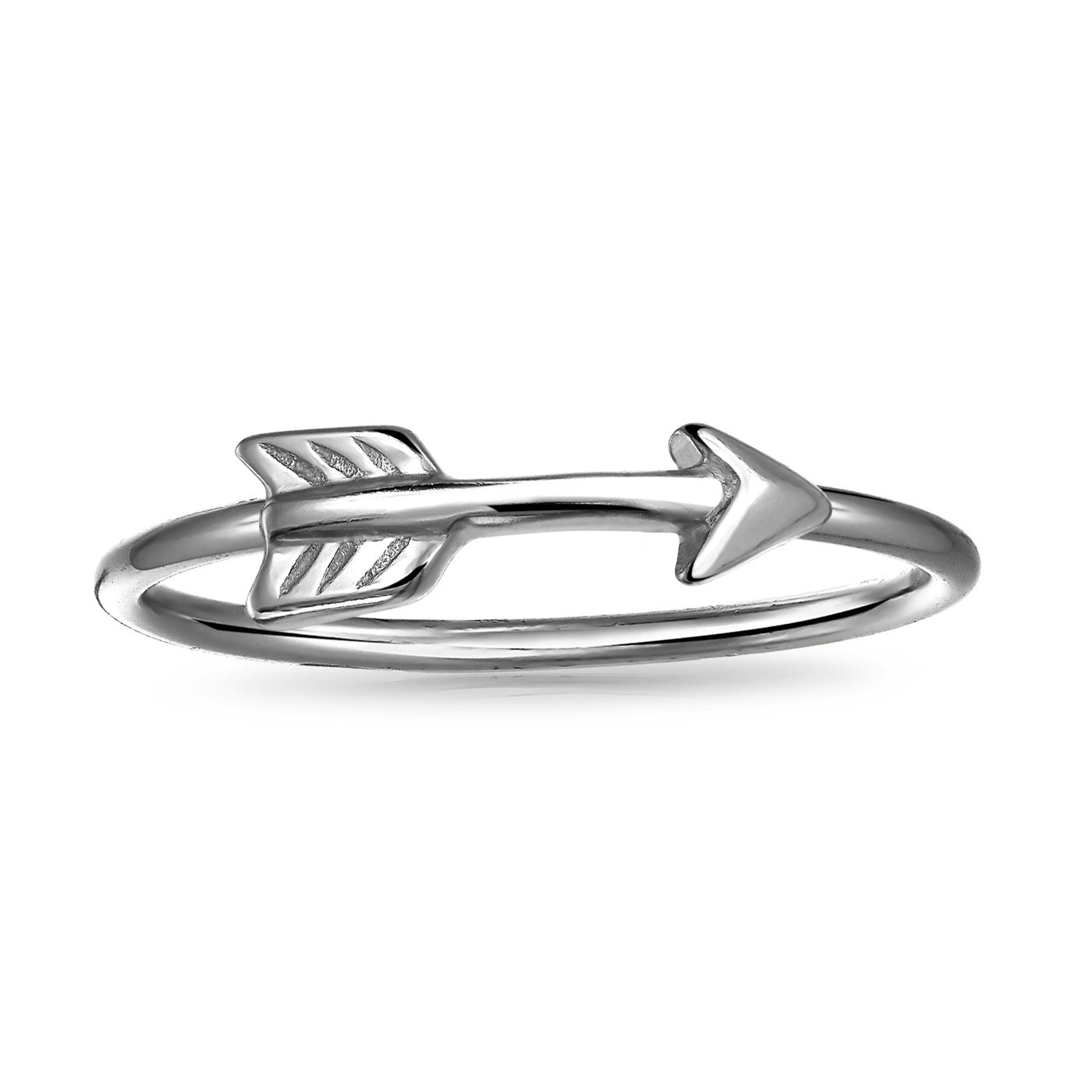 .925 Sterling Silver Midi Knuckle Thin 1MM Band Cupids Love Arrow Ring