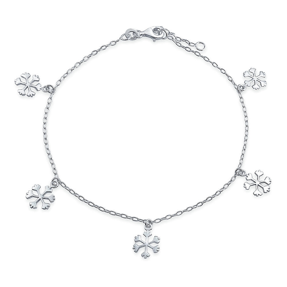 Multi Charm Winter Snowflake Anklet For Teen Link Chain Ankle Bracelet