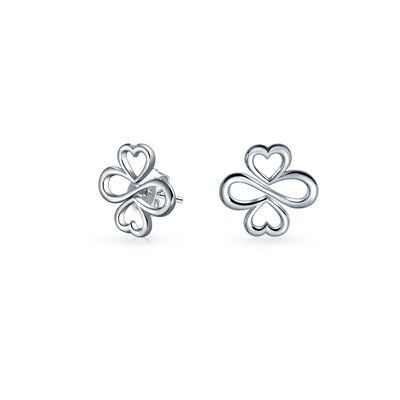 Ayllu Heart Infinity Clover Love Luck & Unity Bolo Bracelet & Stud Earrings