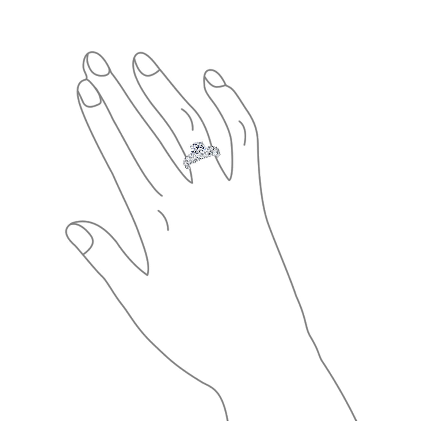 Statement Ring 3CT CZ Round Solitaire Eternity Band Silver