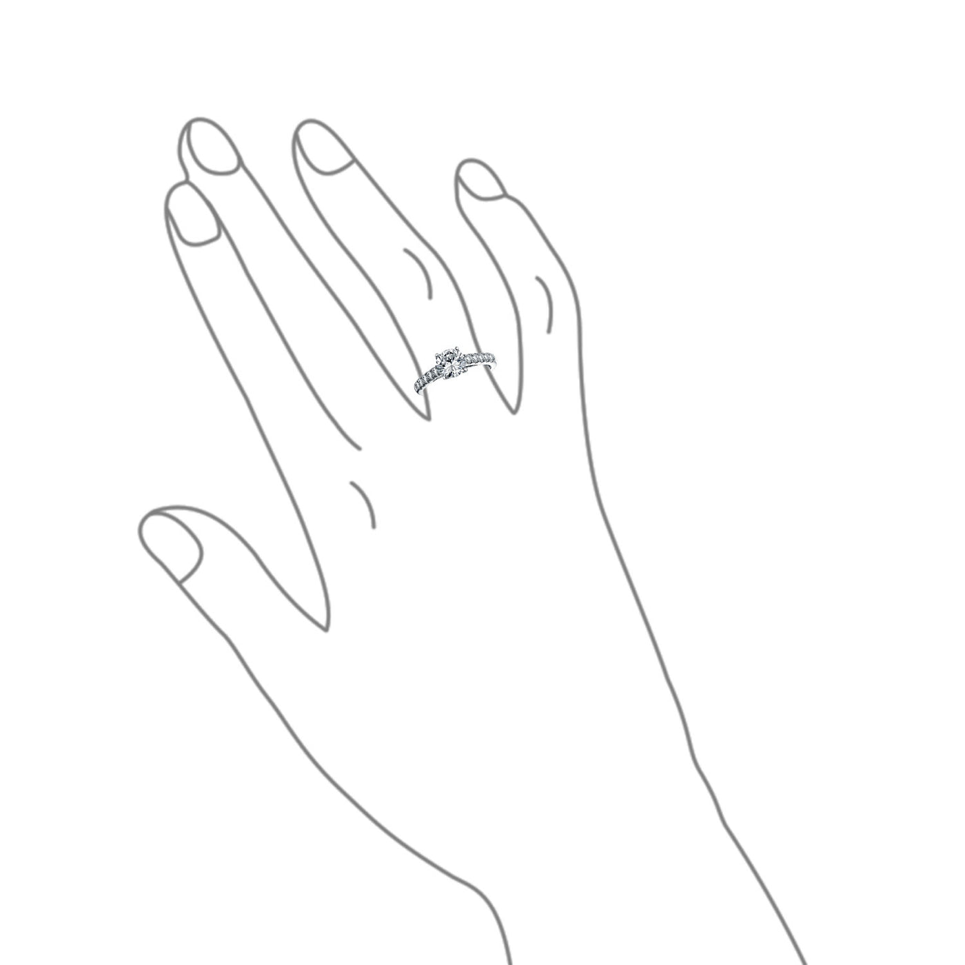 Timeless Promise 1.75CT CZ Solitaire Engagement Ring with Pave Band in Silver