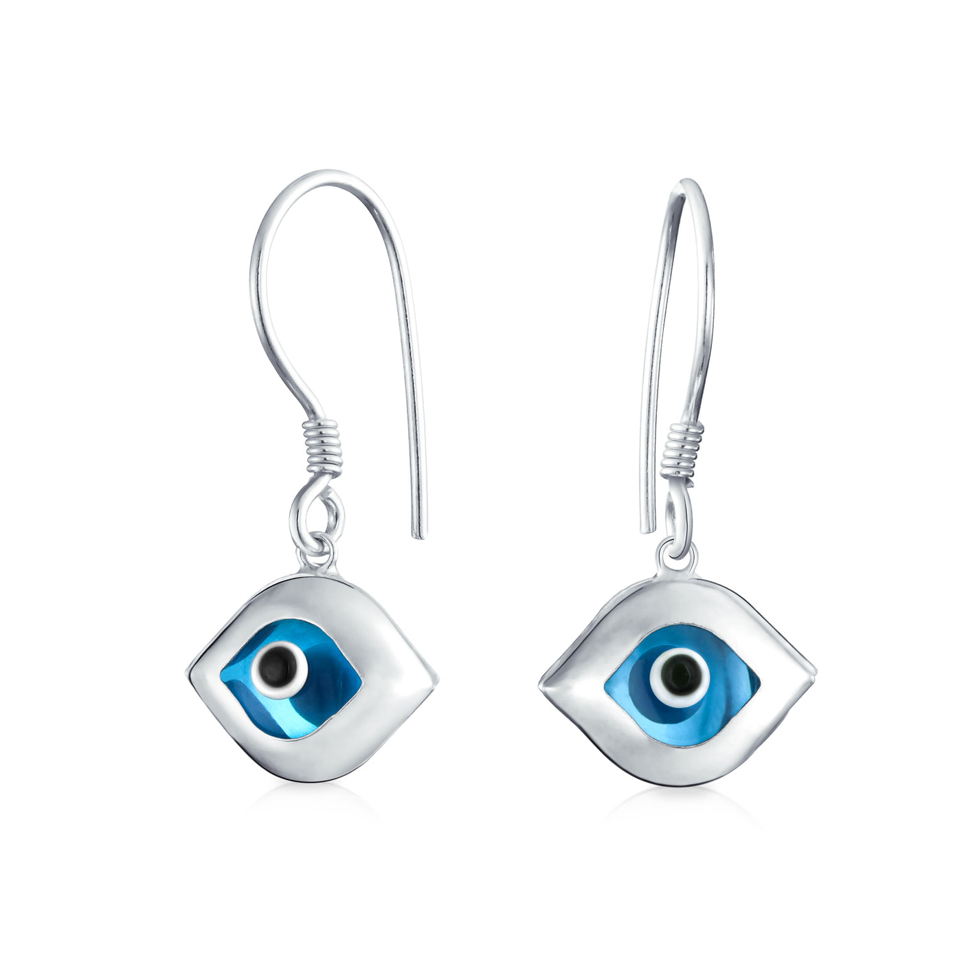 Multicolor Evil Eye Bracelet & Blue Nazar Dangle Earrings Set Sterling Silver