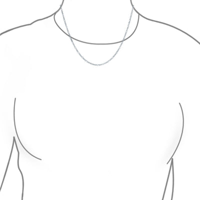 Classic Thin 1.5MM Solid Figaro Link Chain Necklace .925 Sterling Silver 24 Inch