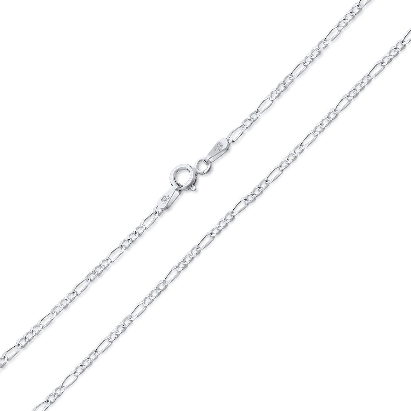 Thin 50 Gauge 1.5 MM .925 Sterling Silver Figaro Chain Necklace