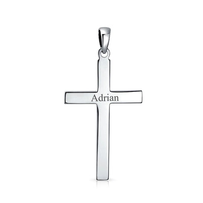 Unisex Religious Cross Pendant Necklace in Sterling Silver for Men - Bling Jewelry