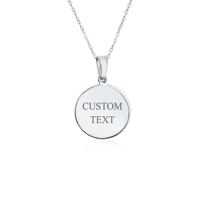 Religious Guardian Angel Cherub Pendant Necklace Silver Round Disc Medal - Bling Jewelry