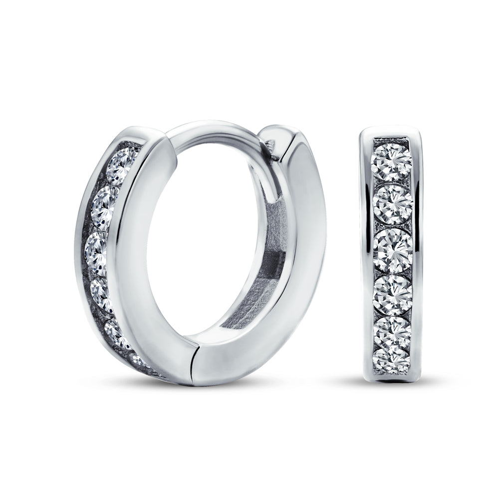 Pandahall 8 Pairs Cubic Zirconia Hoop Earrings – Tiny Huggie Hoops, Cartilage & Ear Cuff Style, Platinum & Gold