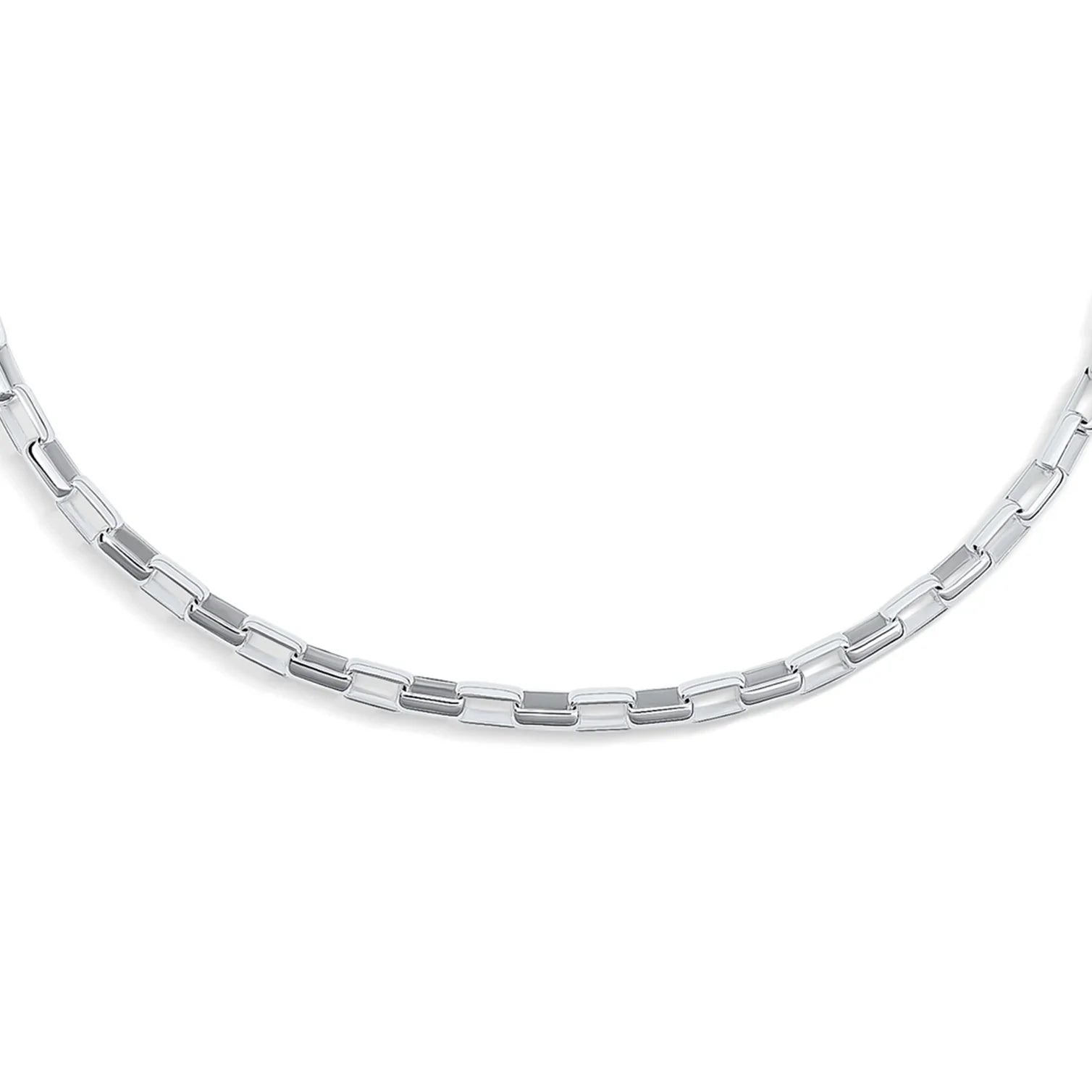 Men's Italian Sterling Silver 5MM Paper Clip Chain Necklace 20