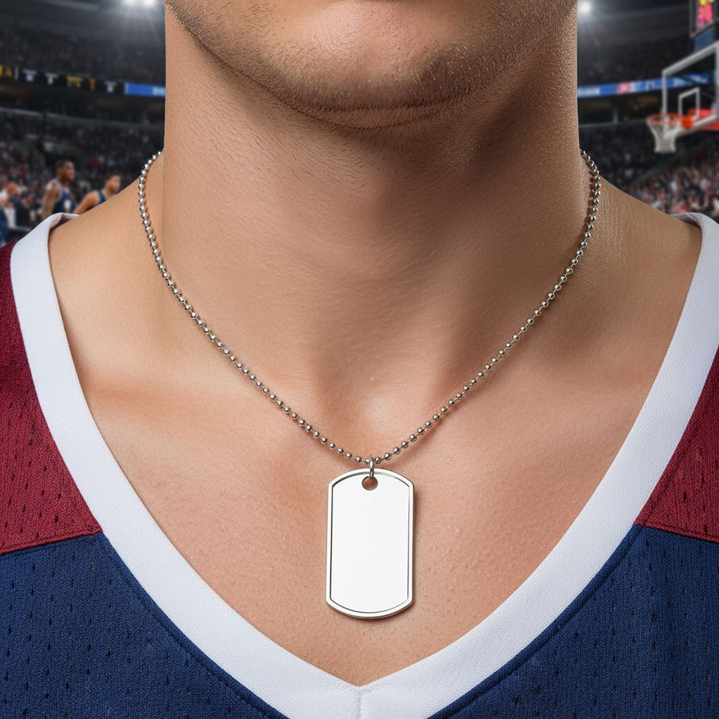 Set of 2 Army Dog Tag Pendant Necklace Sterling Silver 20 Inch Chain