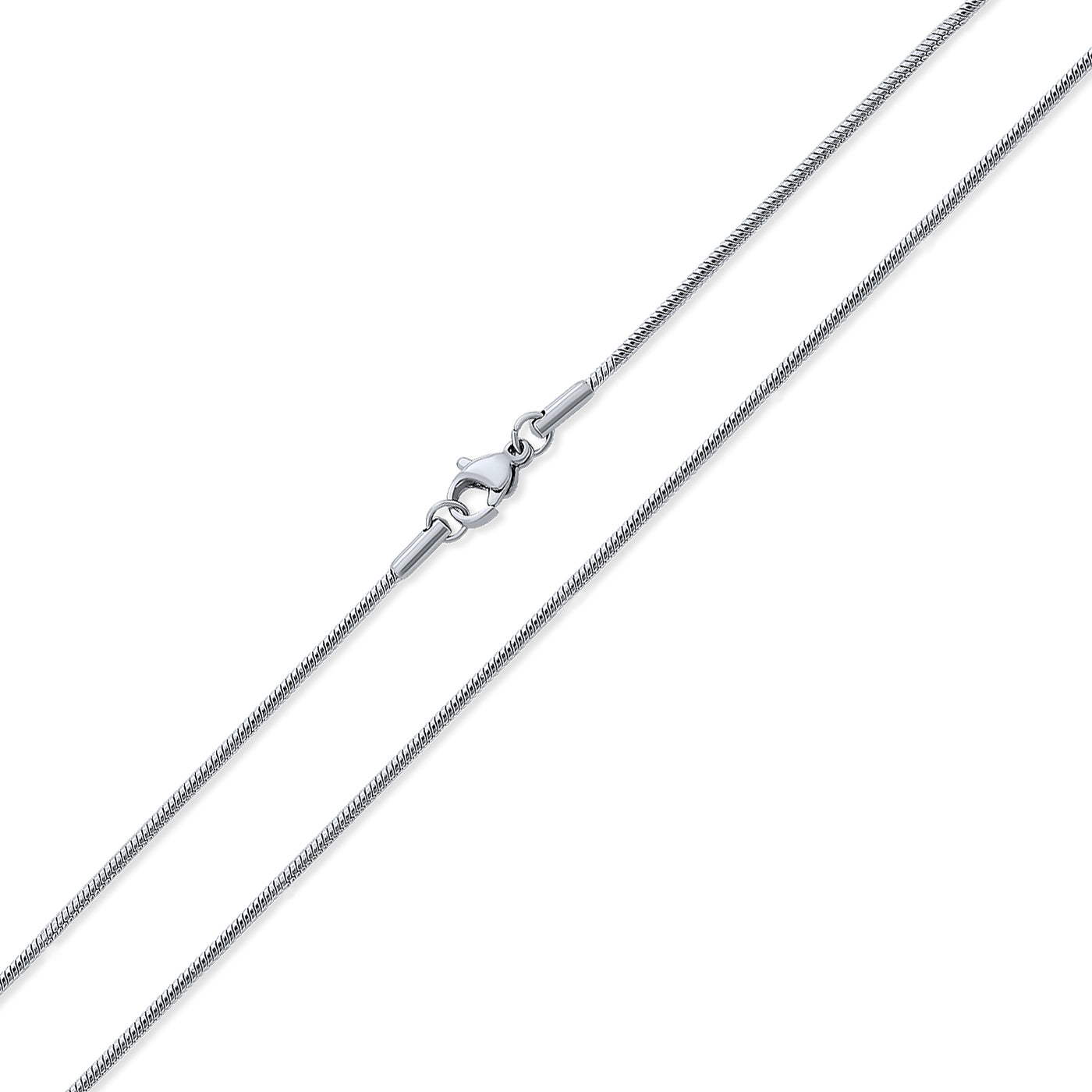 Set of 3 Strong Silver Tone Stainless Steel Snake Chain Necklace 16, 18 & 20Inch