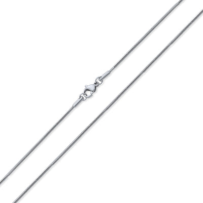Set of 3 Strong Silver Tone Stainless Steel Snake Chain Necklace 16, 18 & 20Inch