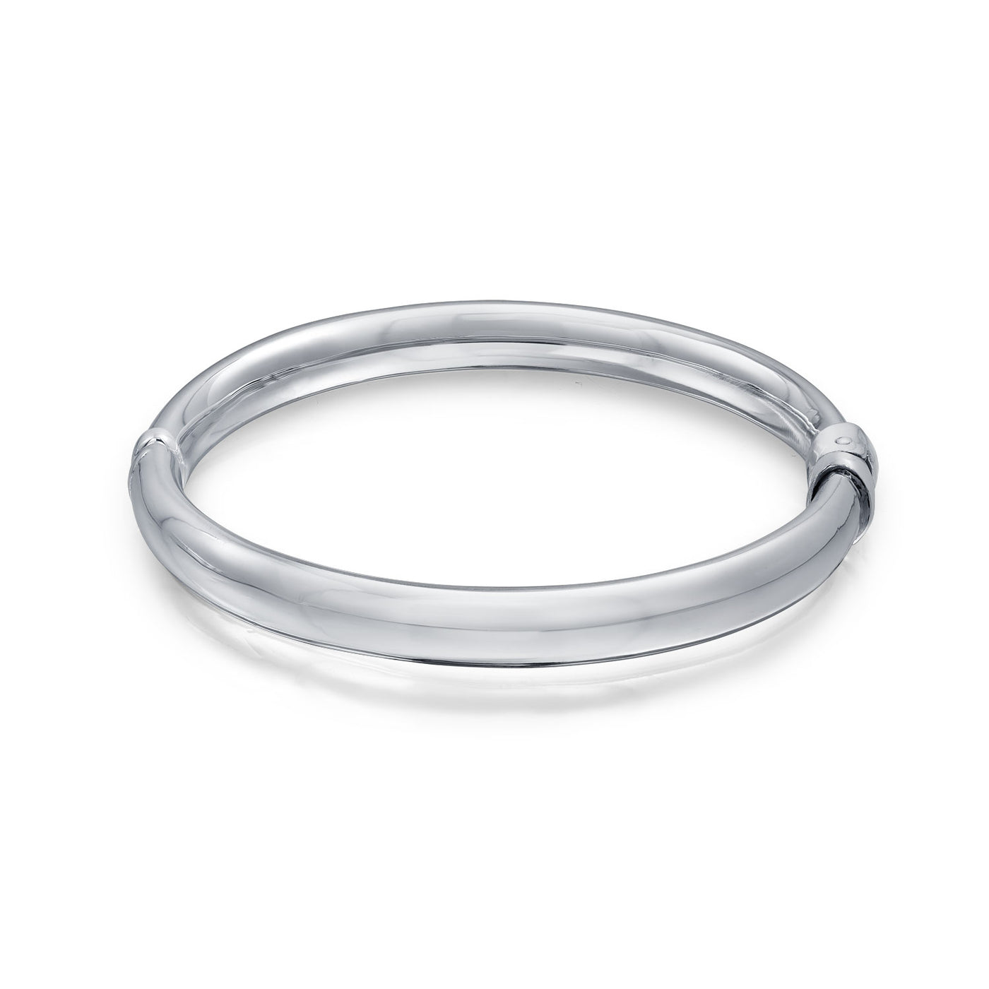 Plain Round Hinge Bangle Bracelet Stackable 925 Sterling Silver