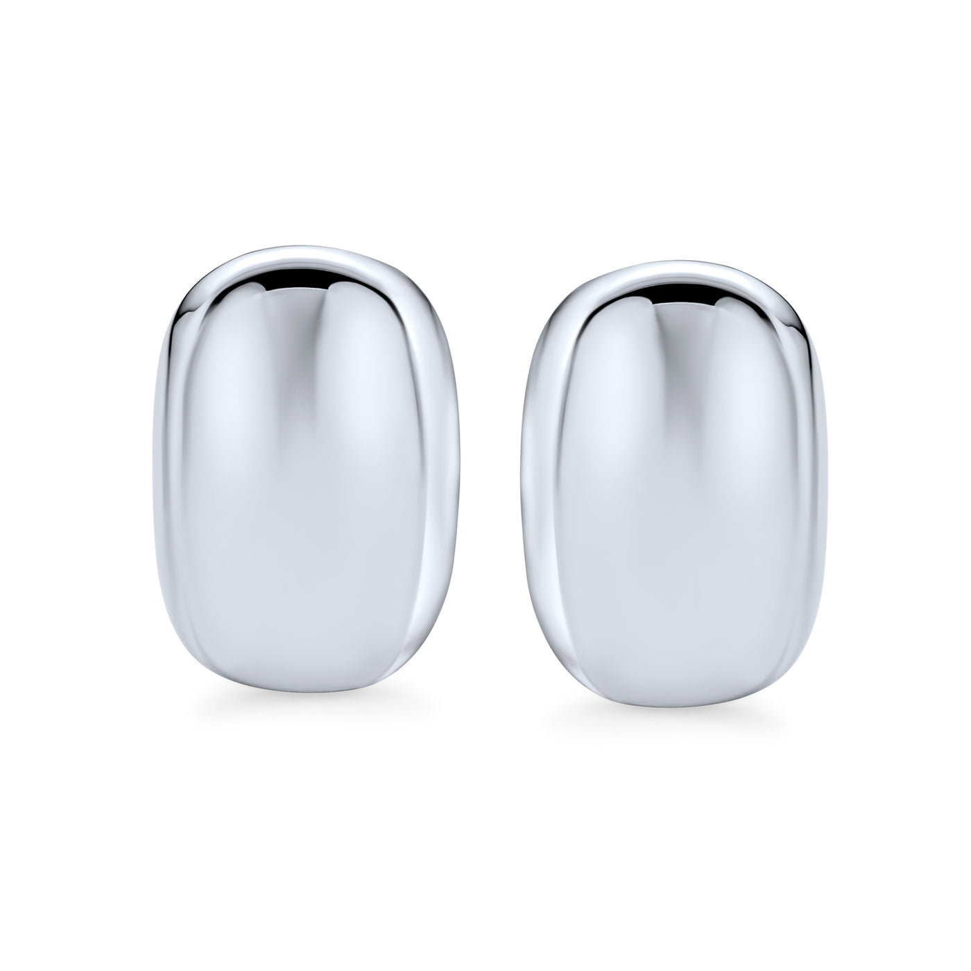 Rectangular Ear Clips Geometric Rectangular Clip-On Earrings in Sterling Silver for Non ...