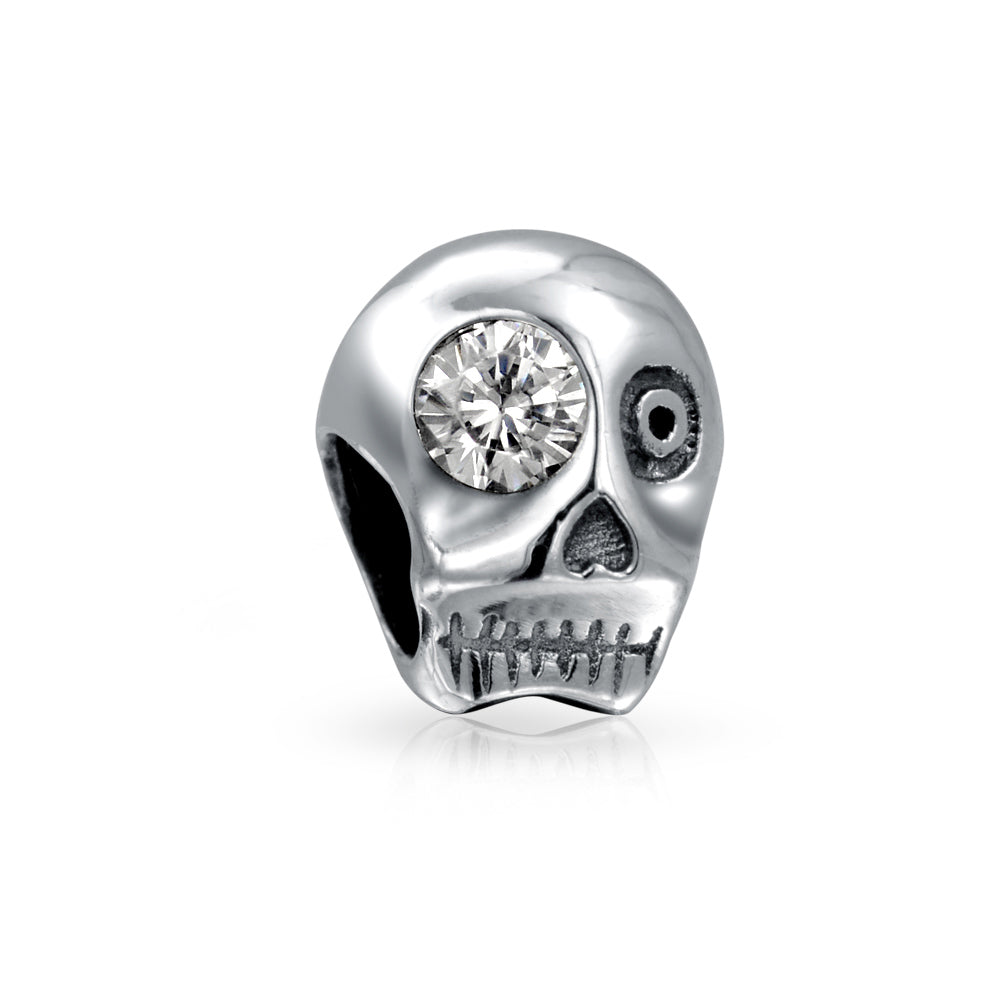 GNOCE Strawberry Skull Charm – Sterling Silver Bead With Cubic Zirconia For Bracelets/Necklaces - View #4