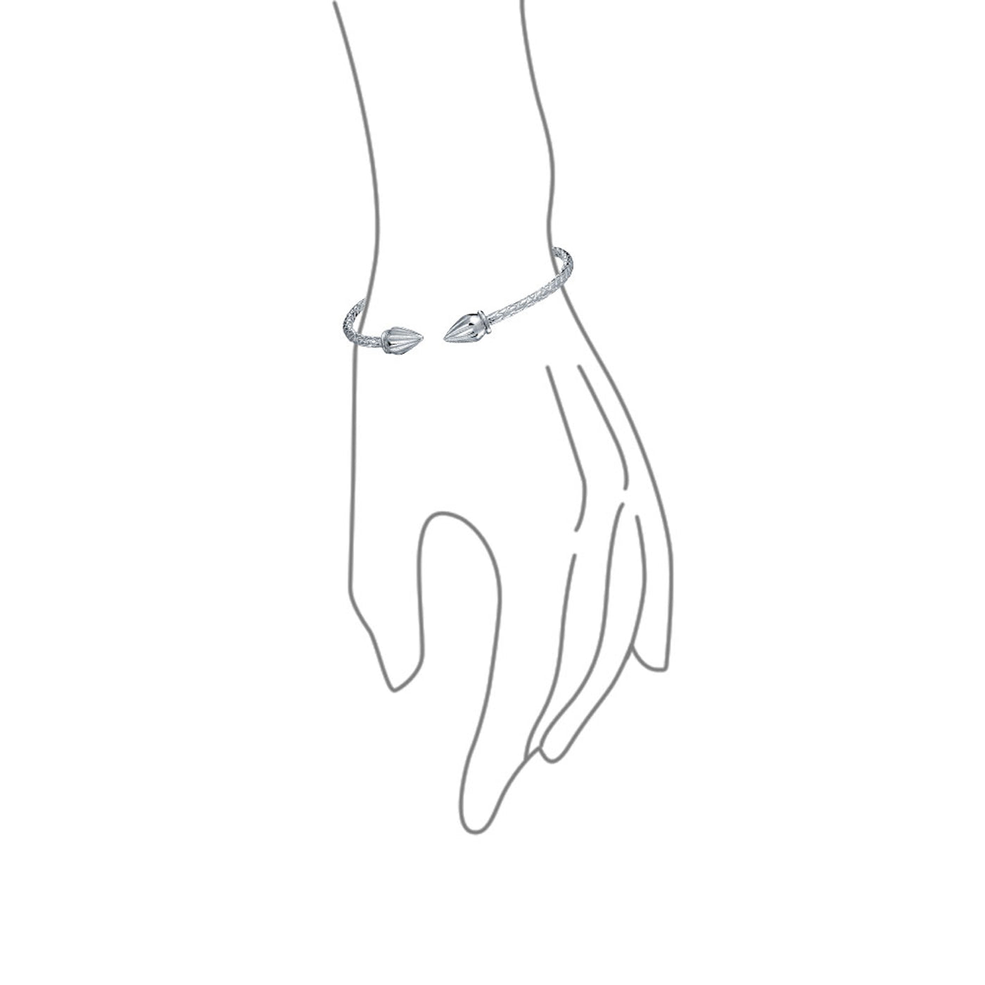 Western Jewelry Stackable Bangle Bracelet, Sterling Silver, Indian Style Tips