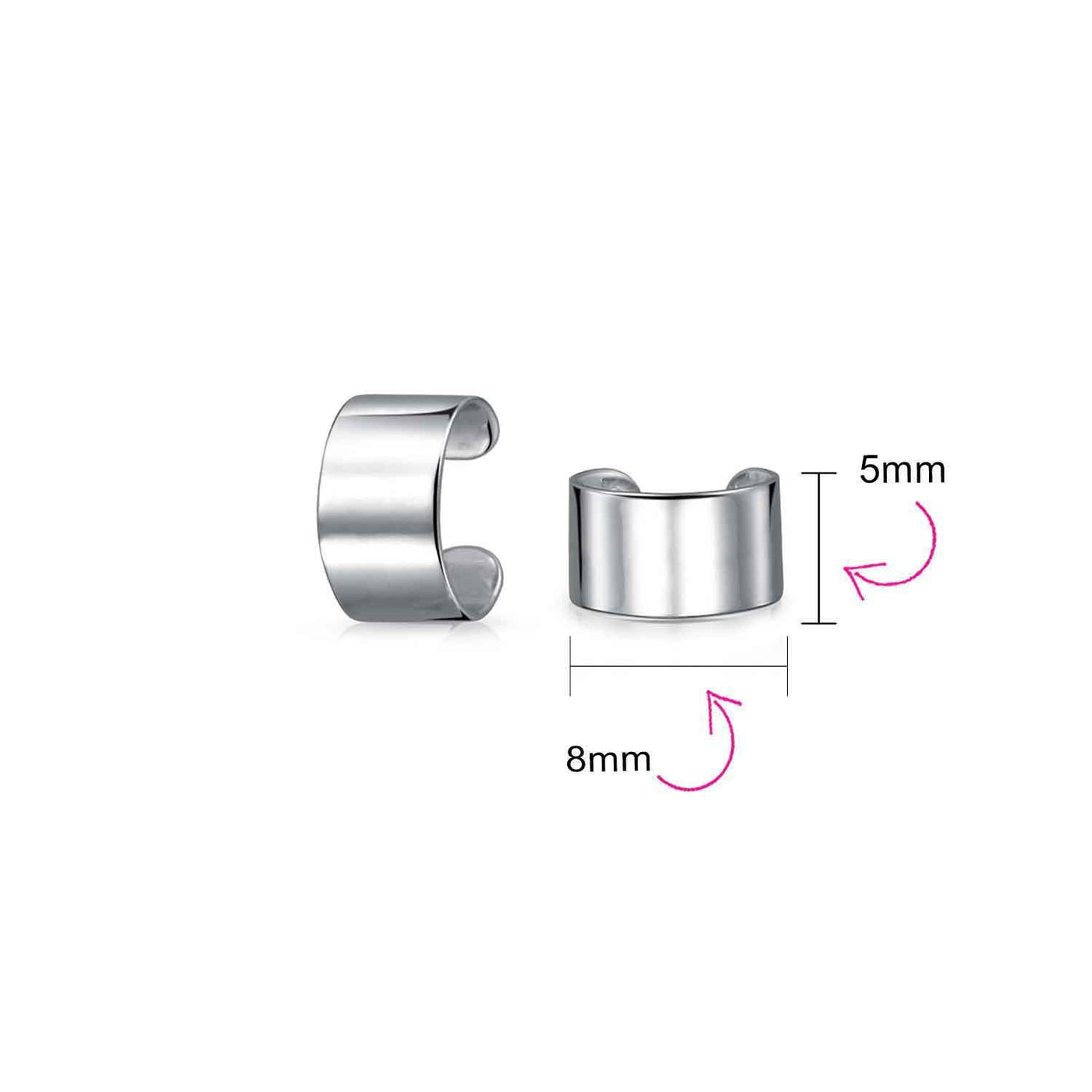 Set of 2 Statement Ear Cuff Cartilage Earrings For Non Pierced Ears Gold Plated - Bling Jewelry