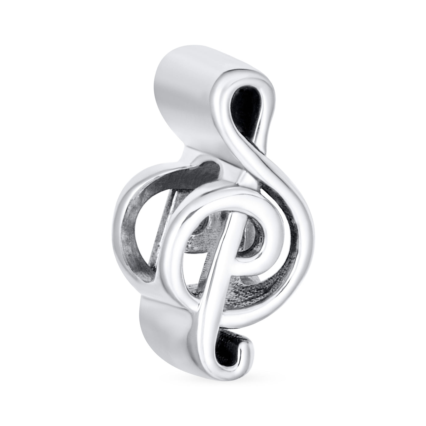 Set of 2 Sterling Silver G Clef Musician Charm Bead for European Bracelets