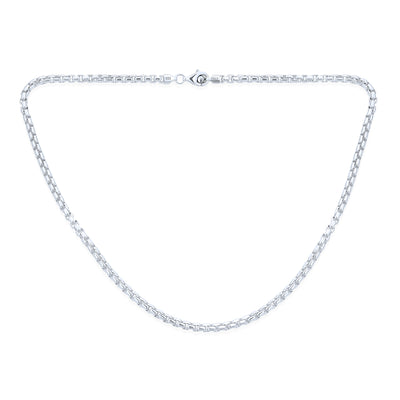 Men's 5MM Thick Sterling Silver Box Chain Necklace Italian Made 16-30 Inch - Bling Jewelry