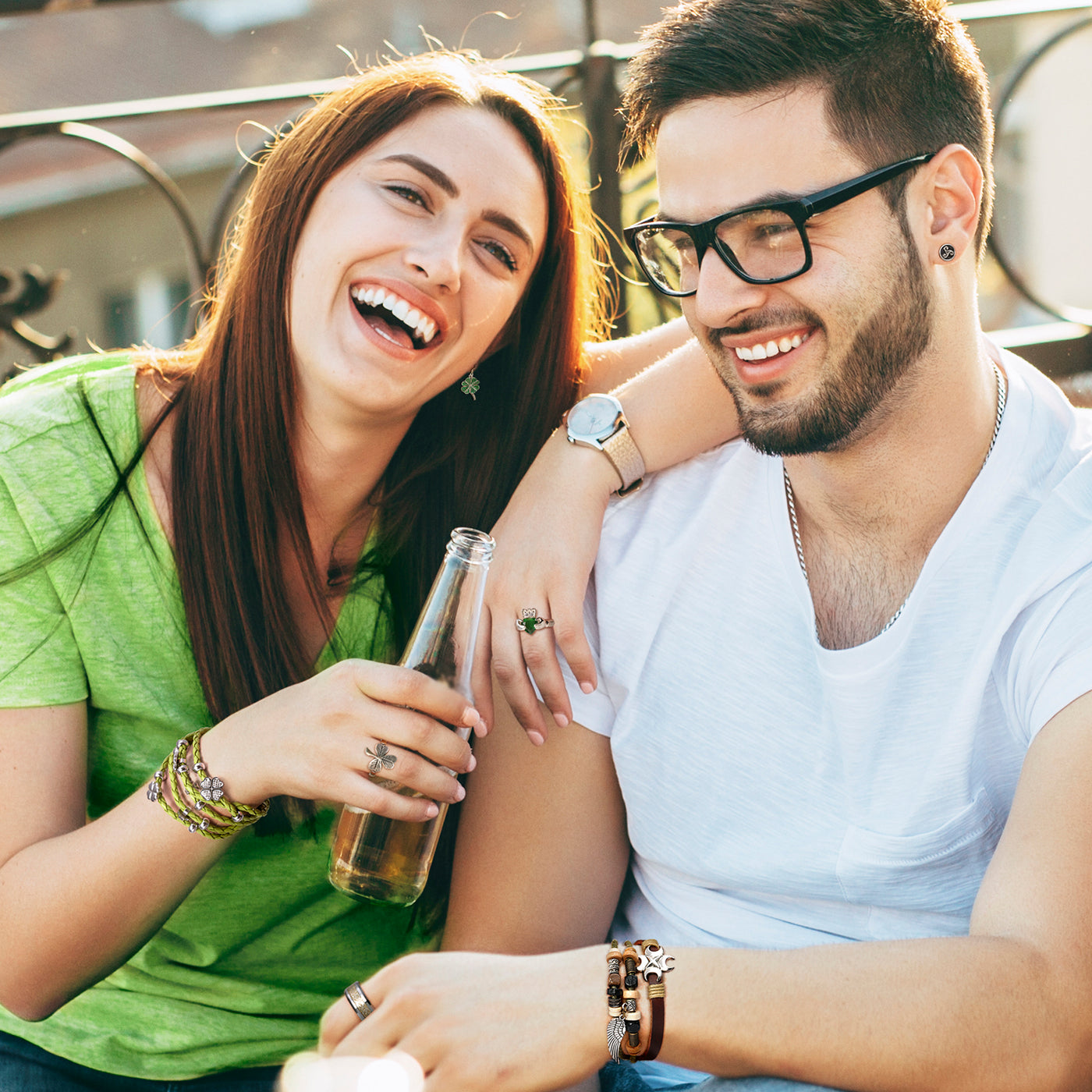 Boho Leaf Brown Leather Wrap Bracelet with Turquoise Beads and Feather Charm - Bling Jewelry