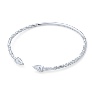 Western Jewelry Stackable Bangle Bracelet, Sterling Silver, Indian Style Tips