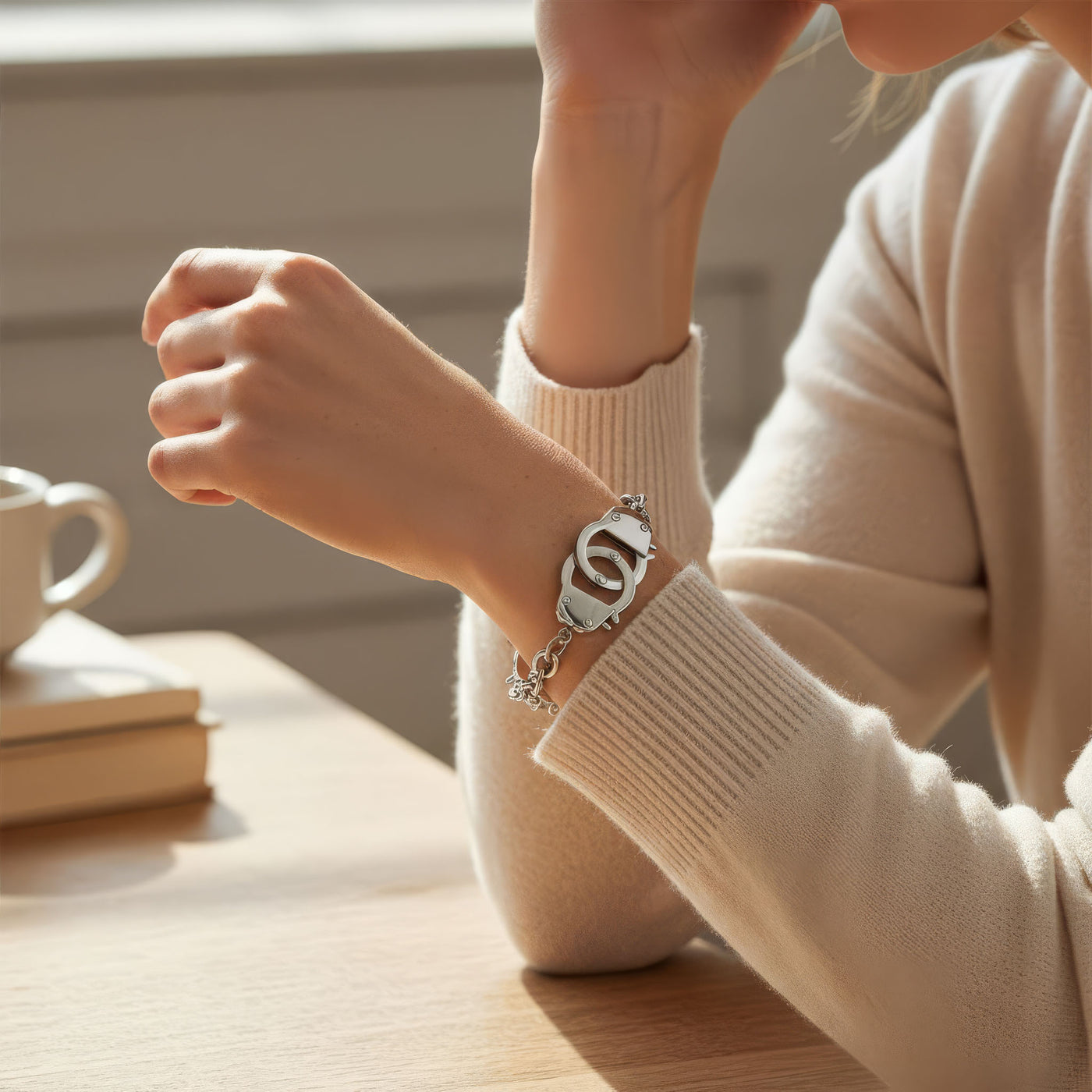 Biker Chain Link Bracelet in Stainless 8.5 Inch Men