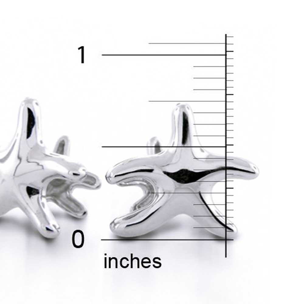 Starfish French Style Fixed Backing Shirt Cufflinks Sterling Silver