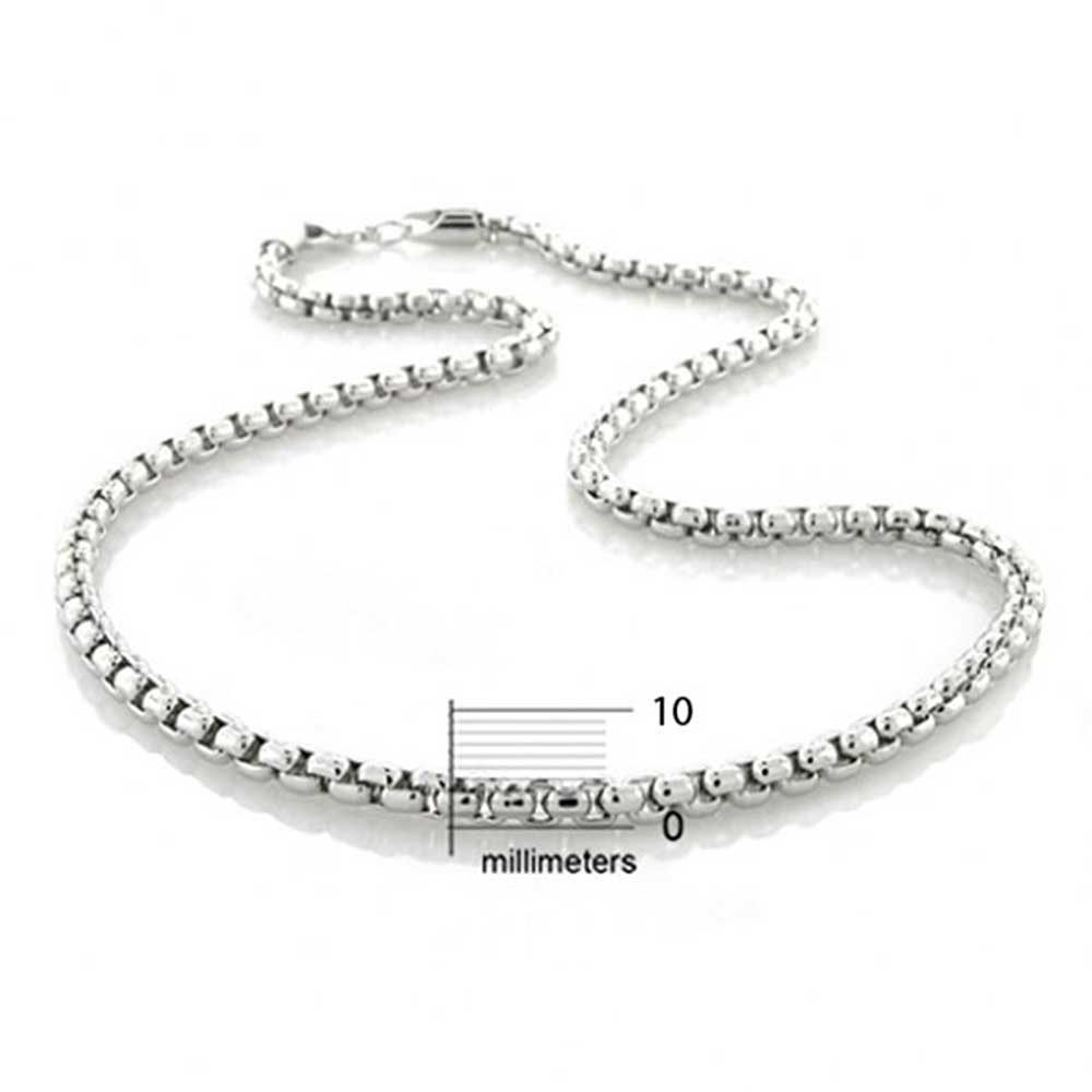 Men's 5MM Thick Sterling Silver Box Chain Necklace Italian Made 16-30 Inch - Bling Jewelry