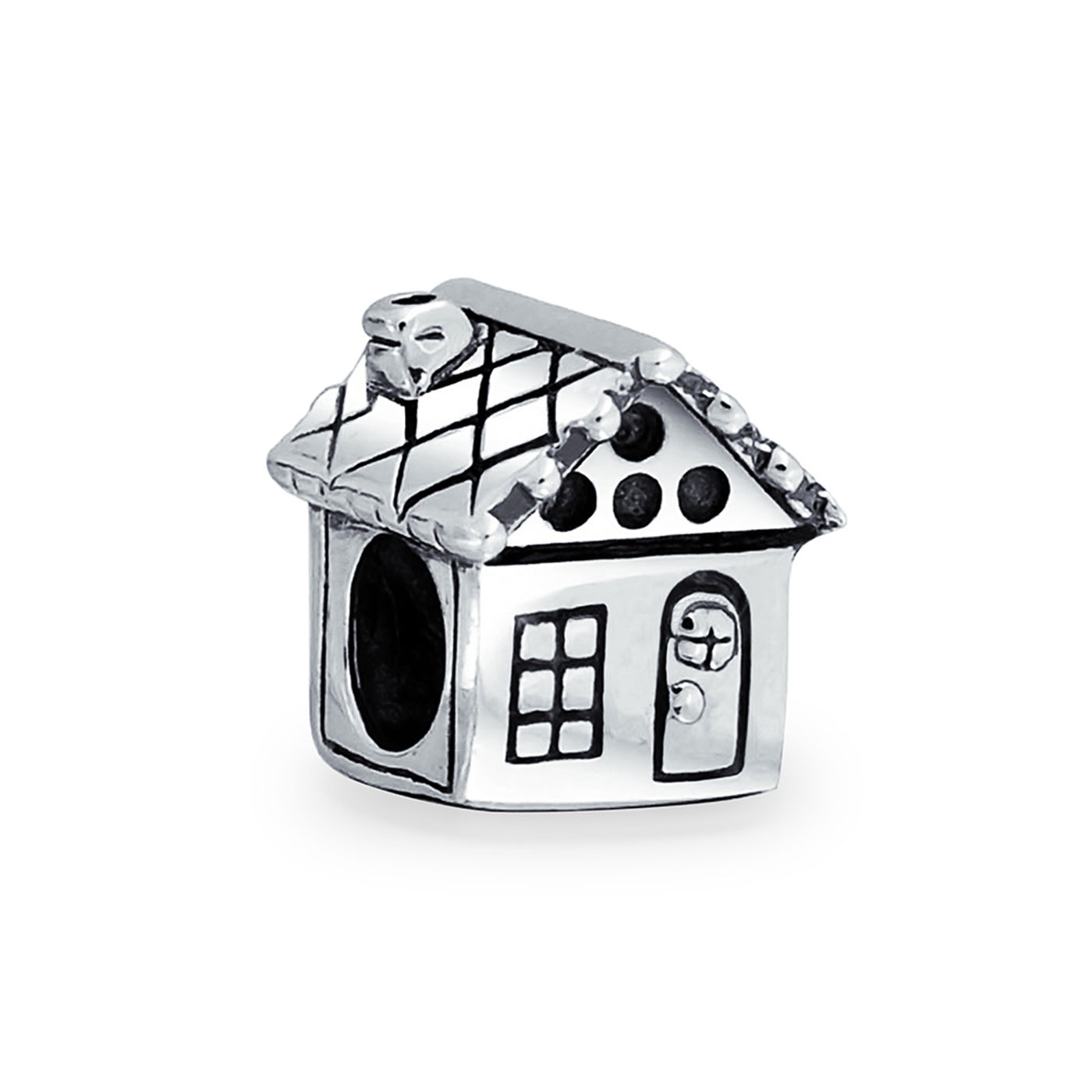 Set of 2 New Homeowner & Cartoon Family Friends Charm Bead Sterling Silver