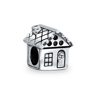Set of 2 New Homeowner & Cartoon Family Friends Charm Bead Sterling Silver