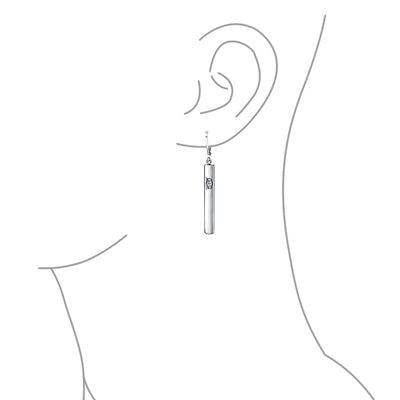 Minimalist Geometric Bar Linear Dangle .925 Sterling Silver Earrings