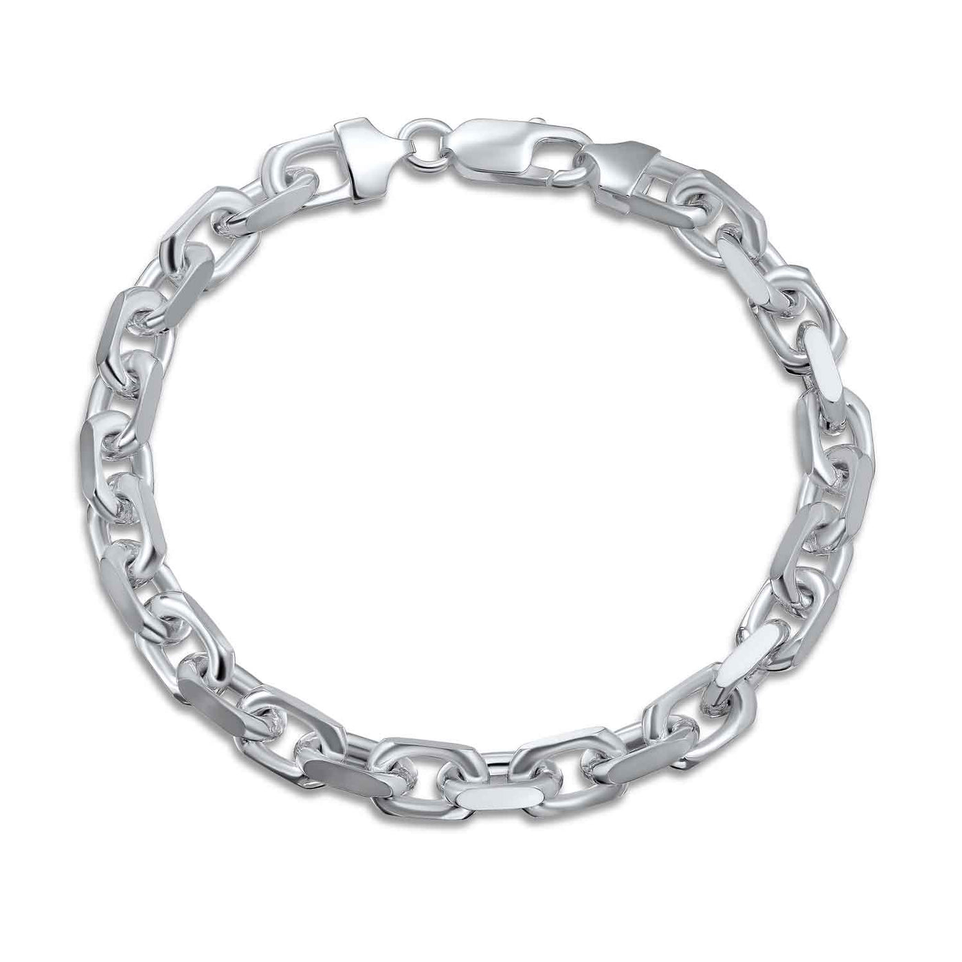 Men's 10MM Solid Thick Heavy Sterling Silver Anchor Chain Link Bracelet 8.5 Inch