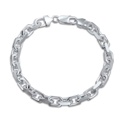 Men's 10MM Solid Thick Heavy Sterling Silver Anchor Chain Link Bracelet 8.5 Inch