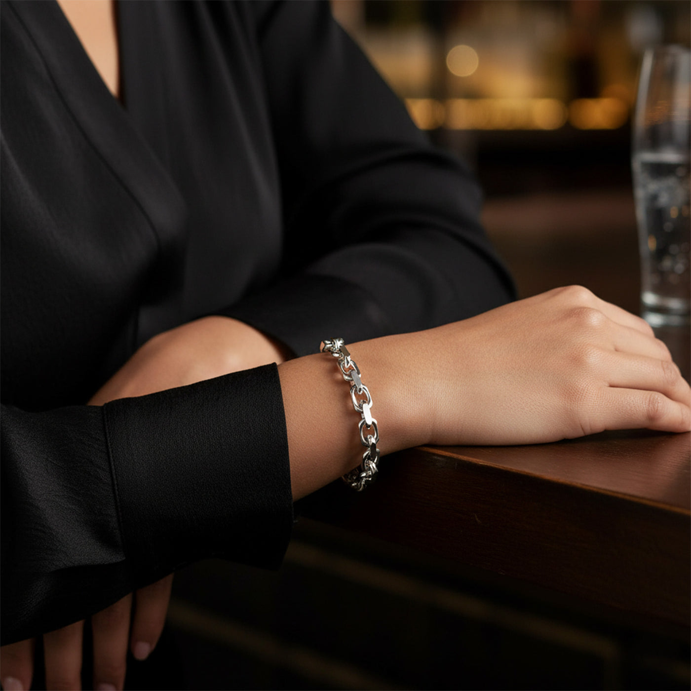 Men's 10MM Solid Thick Heavy Sterling Silver Anchor Chain Link Bracelet 8.5 Inch