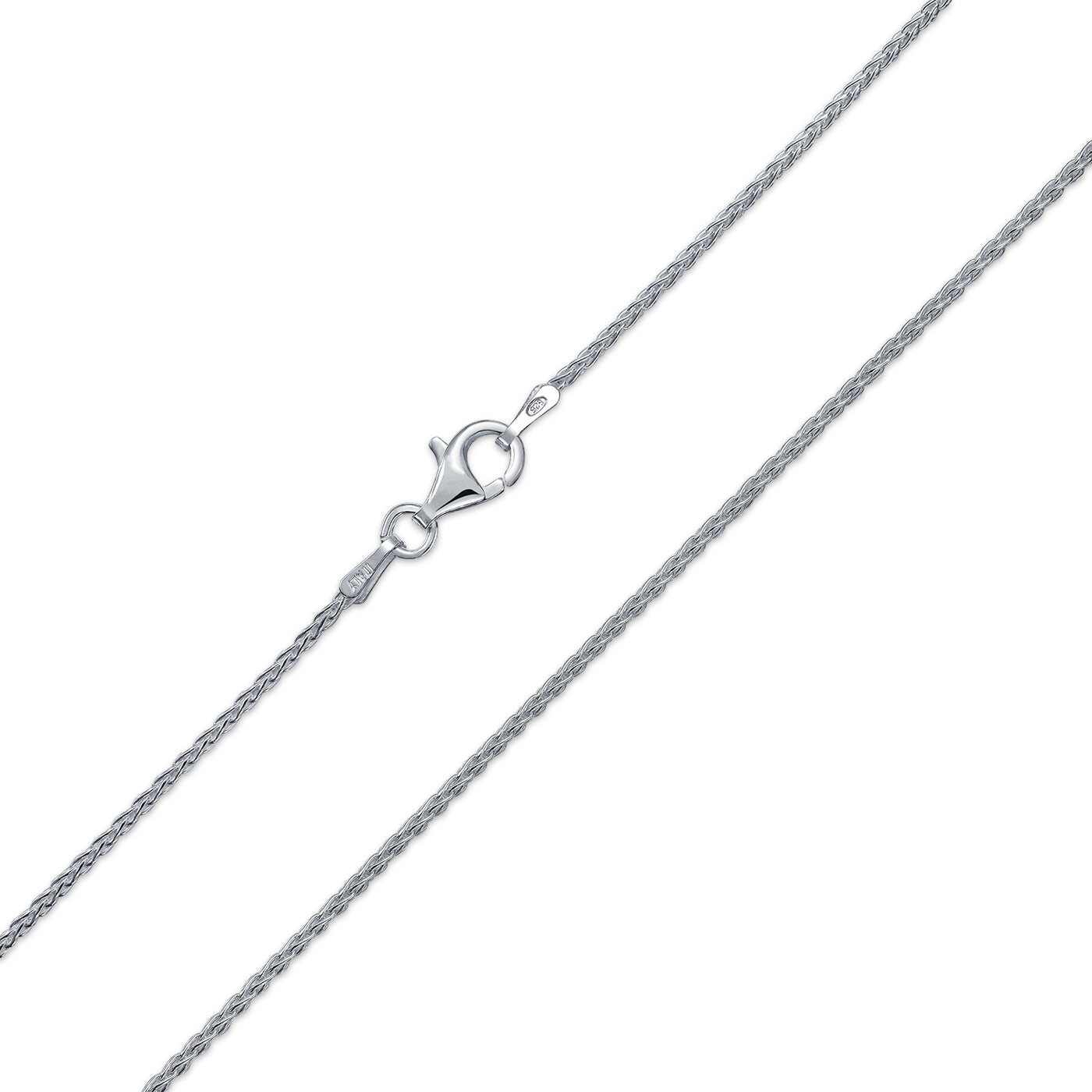 Thin Spiga Wheat Chain Necklace Silver 2.5 MM 030 Gauge - Bling Jewelry