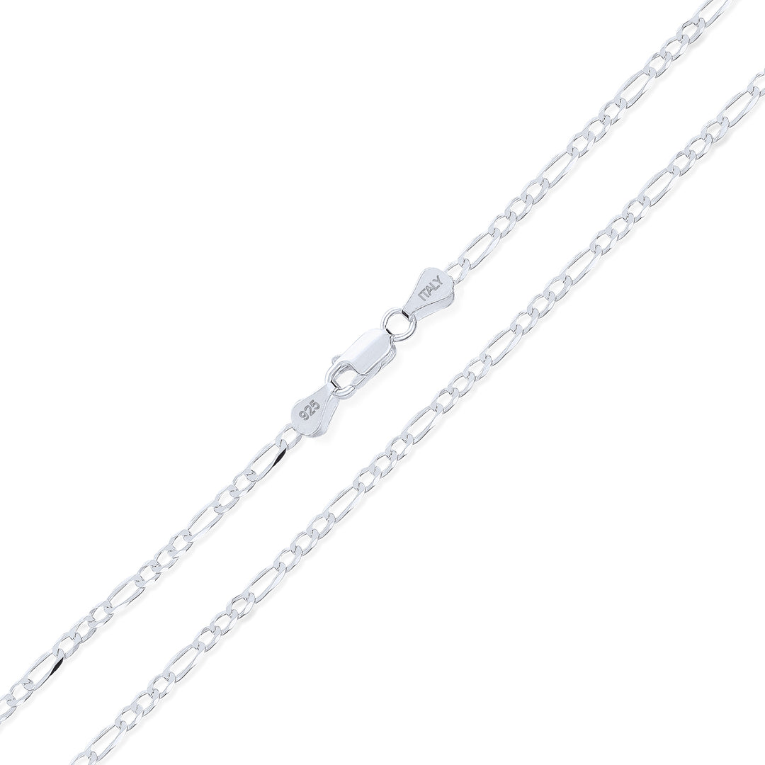 thumbnail image 2 of 2mm Solid 925 Sterling Silver Figaro Chain Necklace Made In Italy By Green Cross Toad 2 of 3