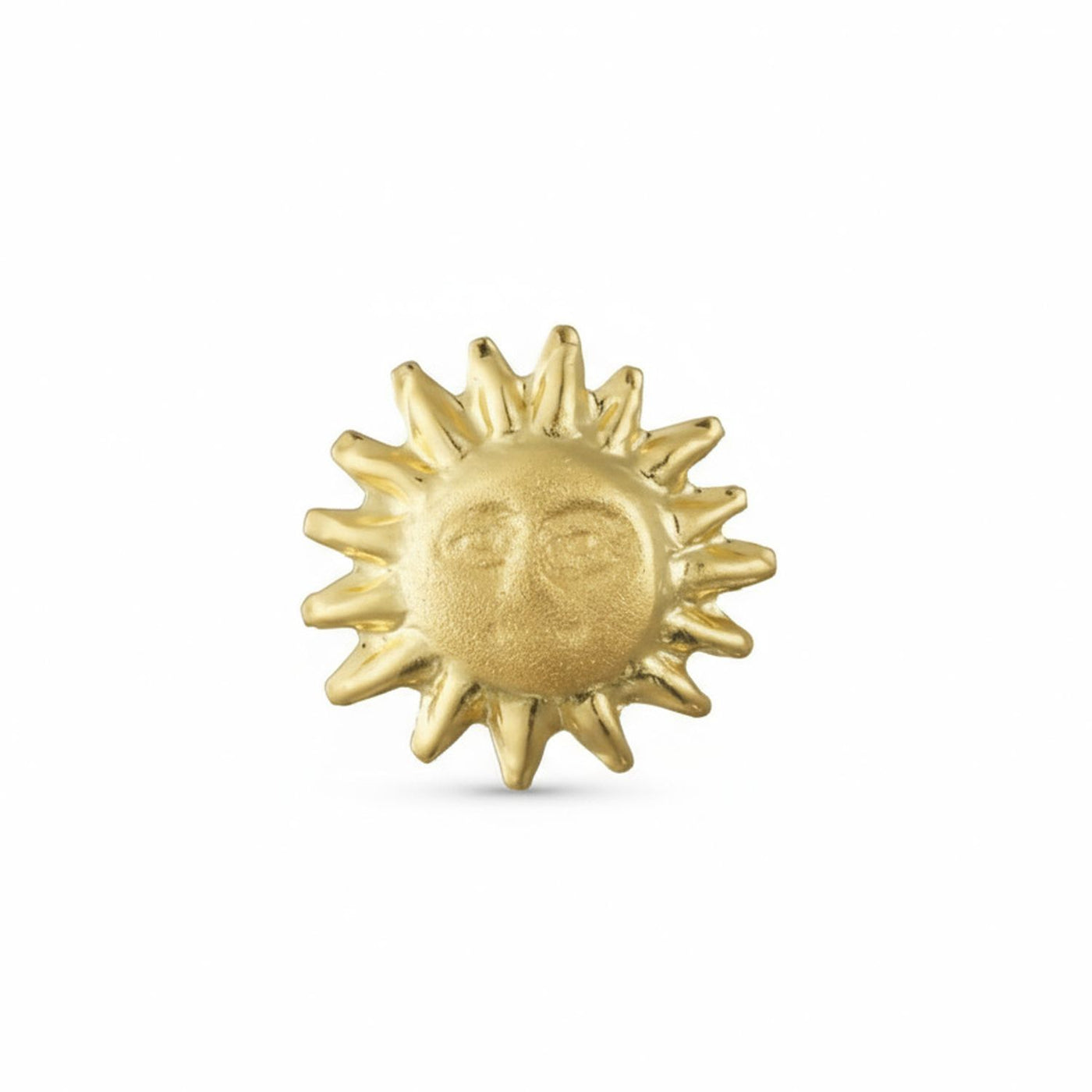 Summer Solar Beach Fun Sunburst Stud Earrings in Genuine 10K Yellow Gold