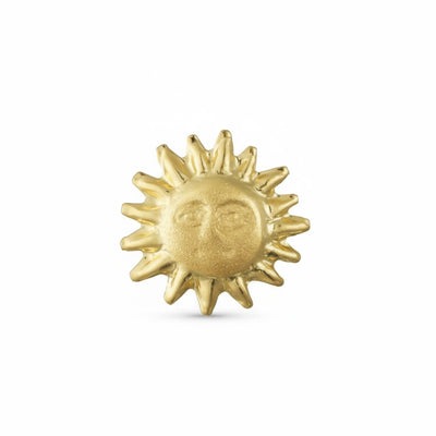 Summer Solar Beach Fun Sunburst Stud Earrings in Genuine 10K Yellow Gold
