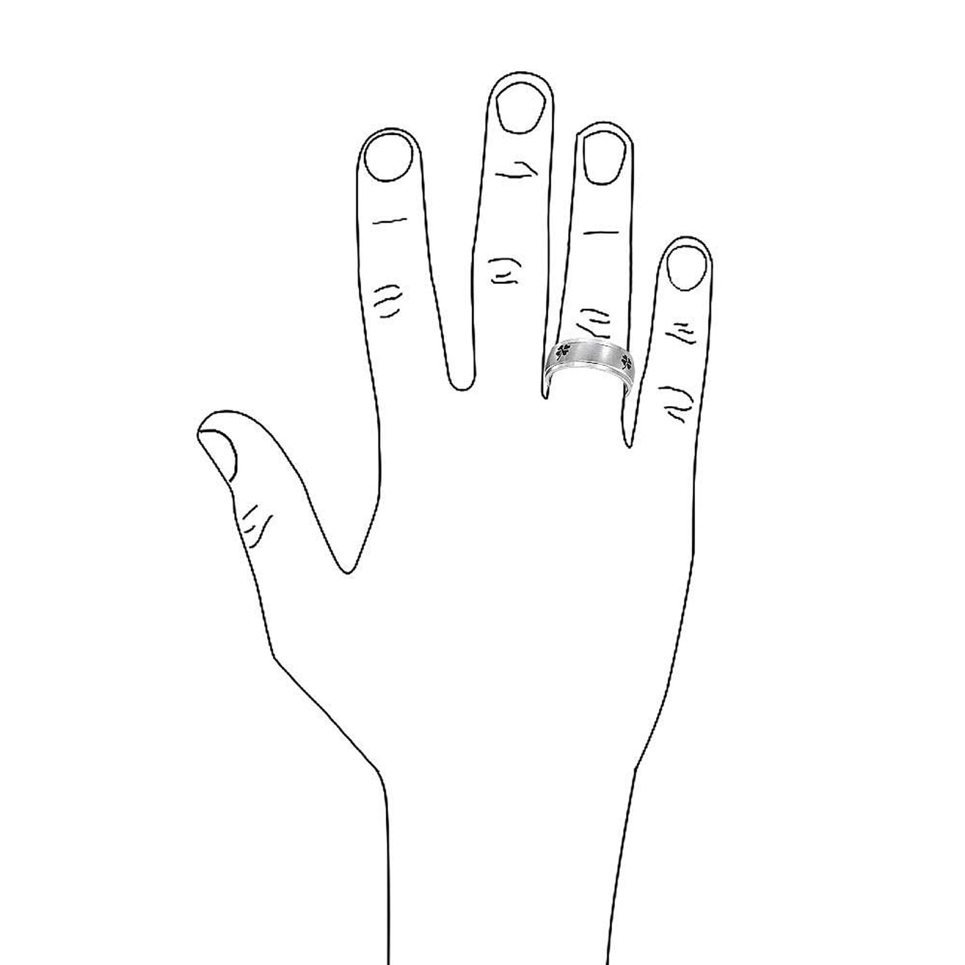 Celtic Shamrock Four Leaf Clover Wedding Band Ring Matte Silver Stainless Steel