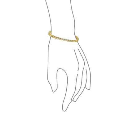 Round CZ Tennis Bracelet & Solitaire Stud Earrings Set Gold Plated Silver