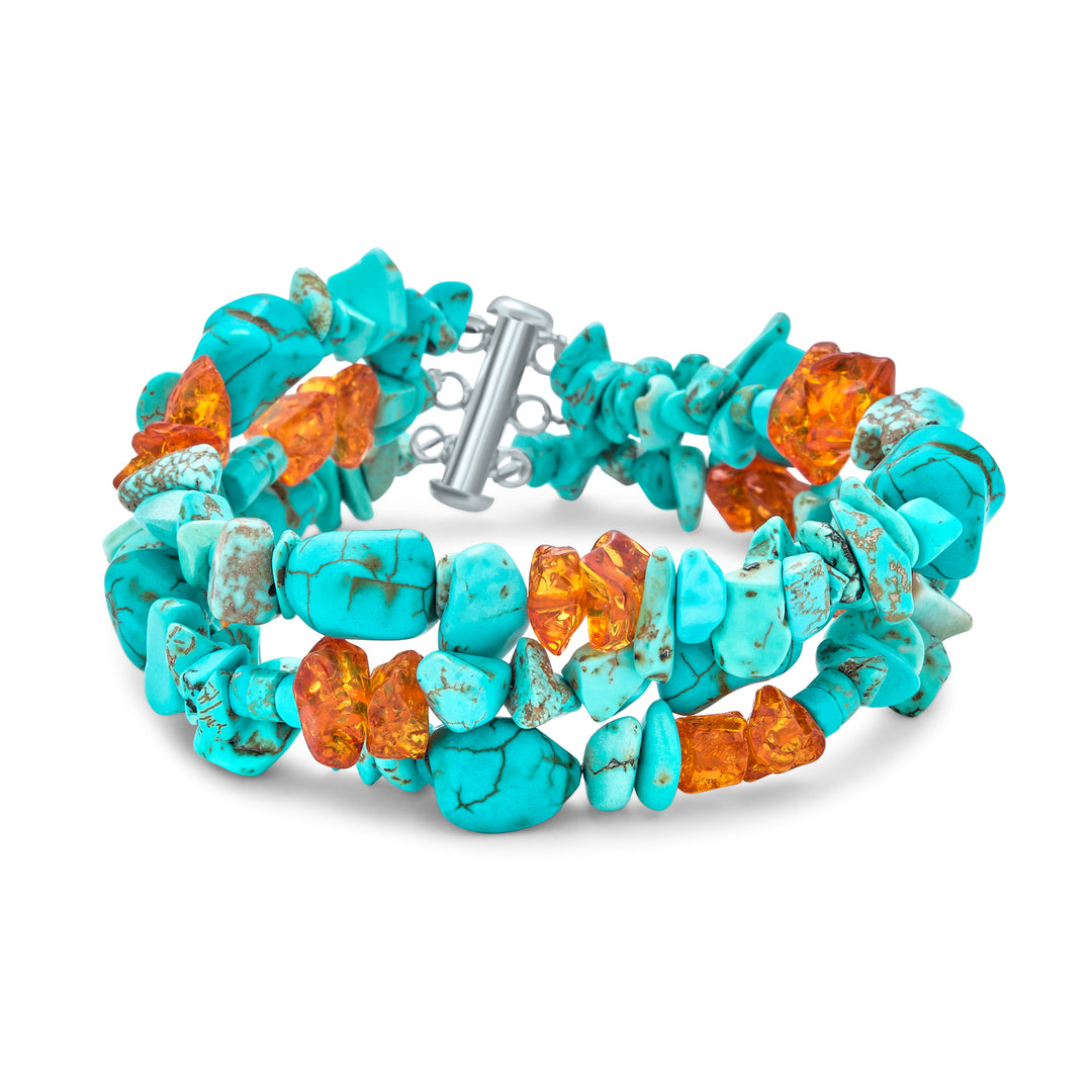 turquoise-amber-bracelet-  display picture 1