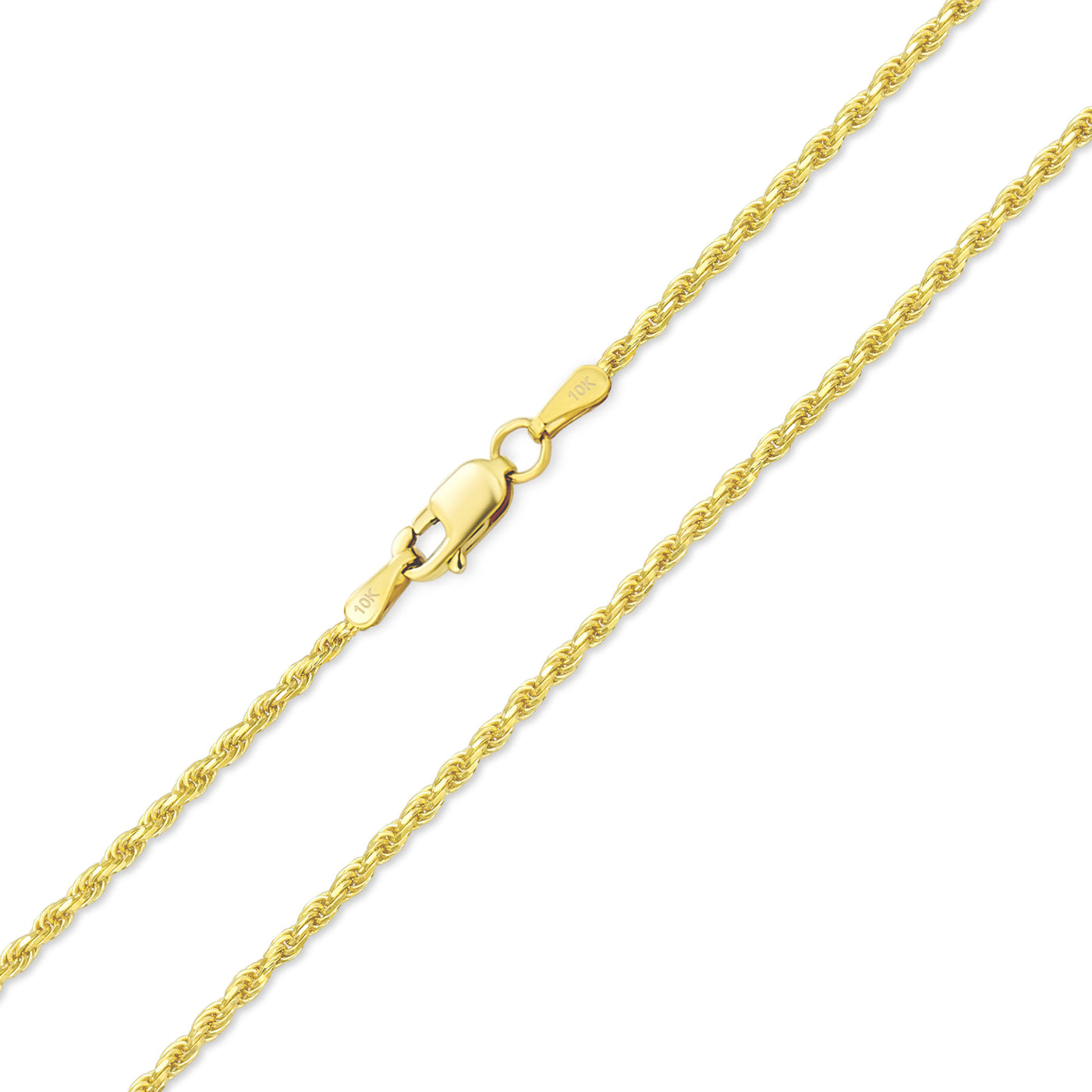 Real Yellow 10K Gold Cable Rope Chain 3MM Necklace 16,18 20 22 24"