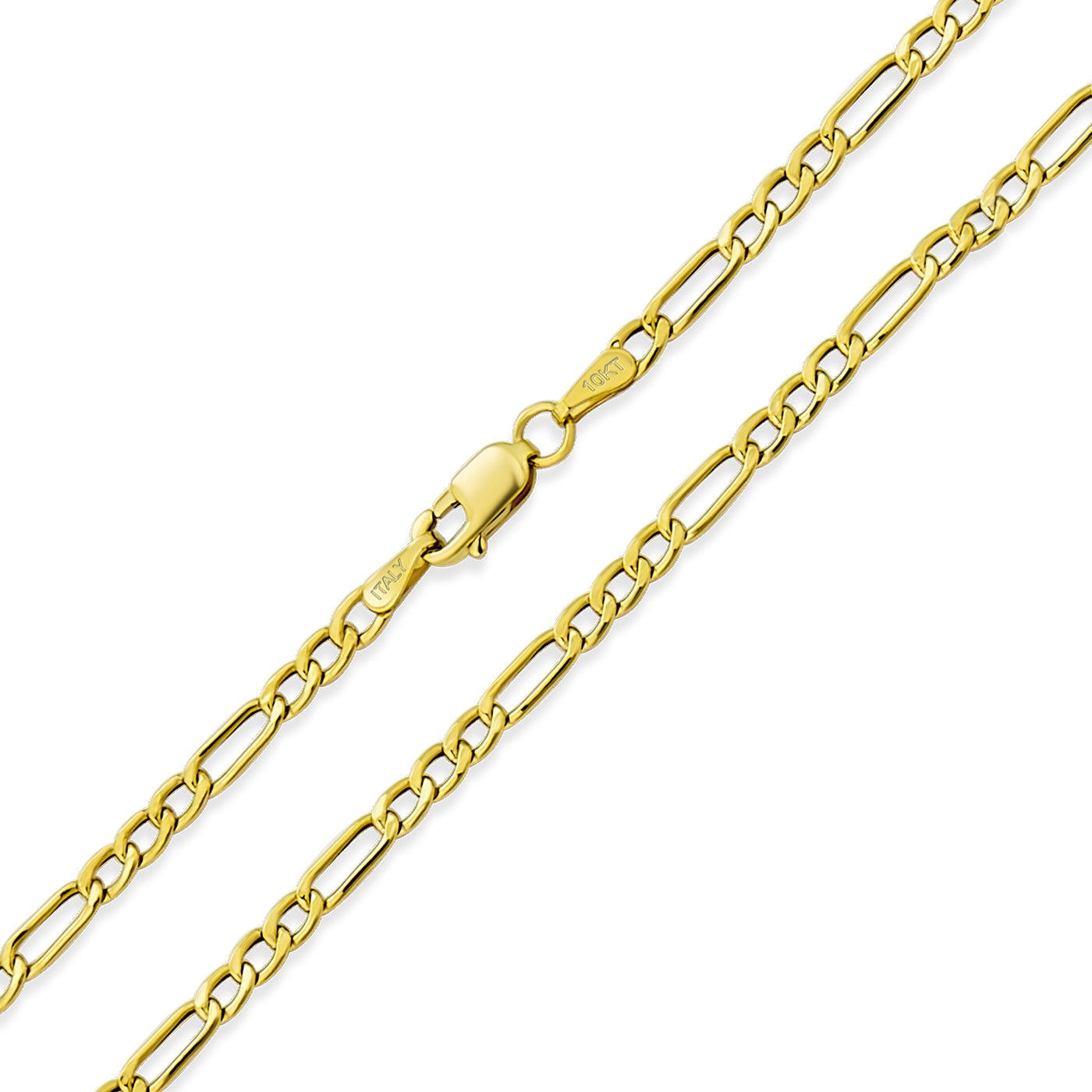 Unisex Thin 2MM Solid Yellow 10K Gold Figaro Chain Necklace 16-24"