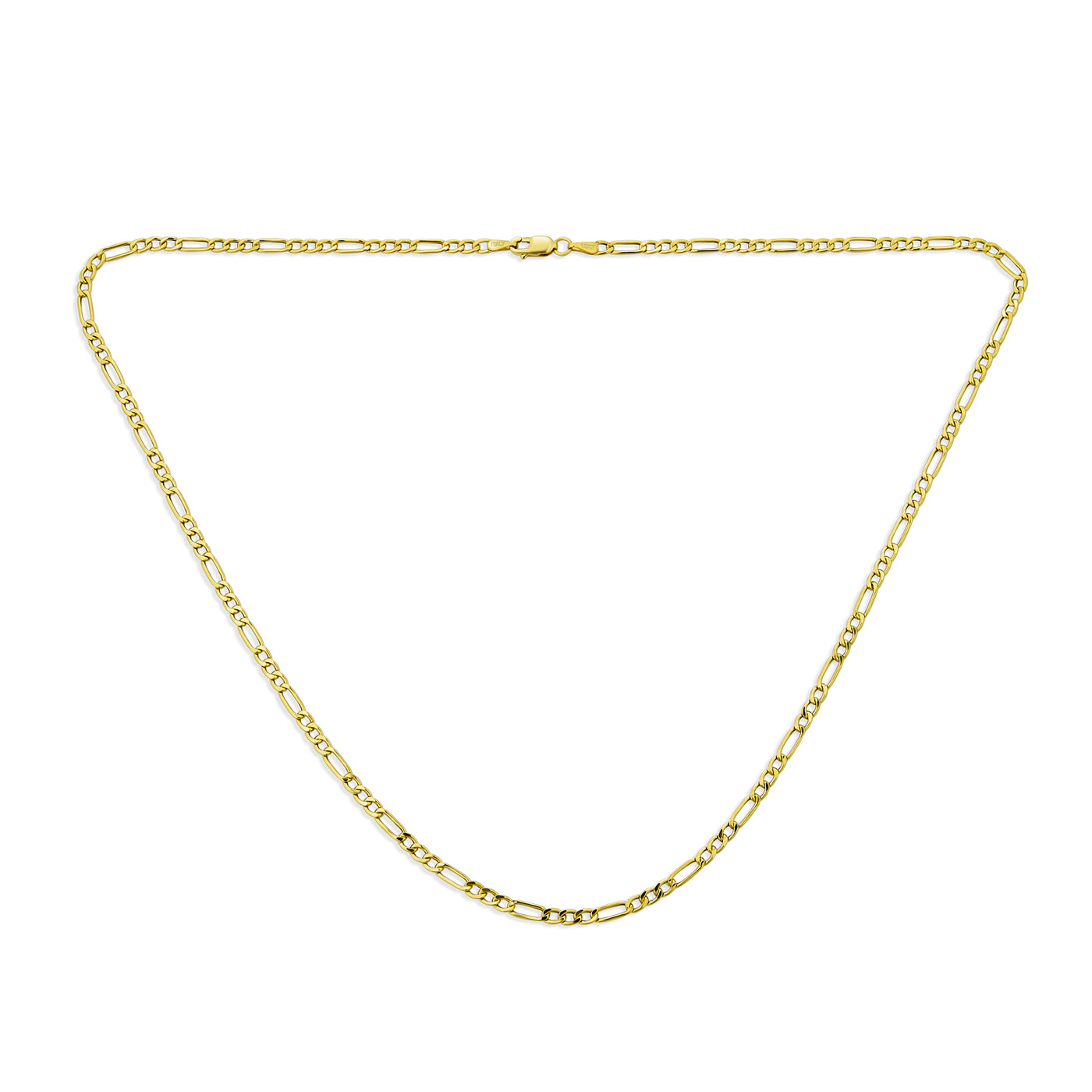 Unisex Thin 2MM Solid Yellow 10K Gold Figaro Chain Necklace 16-24"